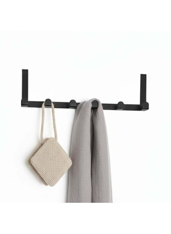 إنشز هوم علاقة ملابس معدنية للباب بتصميم انسيابي بدون فواصل – لون أسود - Image 3